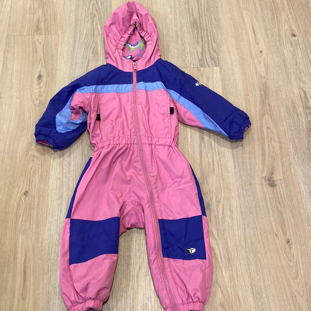 Columbia tectonite fleece lined snowsuit. Size 3T. Pink and purple. Snow clothes